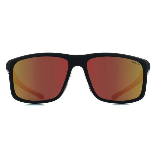 Relay Rectangle Unisex Matte Black and Red Red Revo Polarized Swiftline Sunglasses