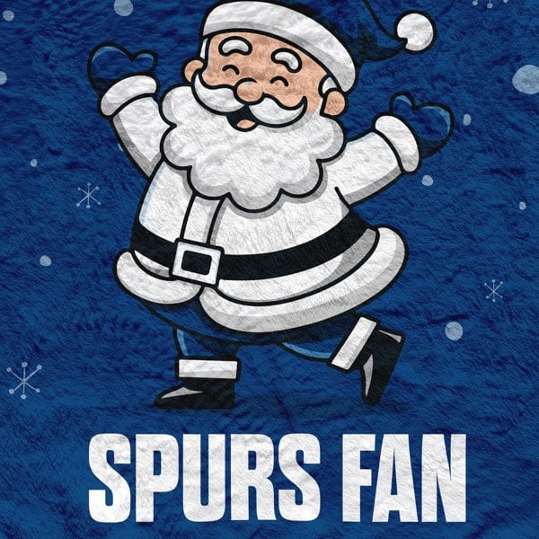 BritishmadeGifts Santa is a Spurs Football Fan - Luxury Fleece Blanket 150cm X 150cm