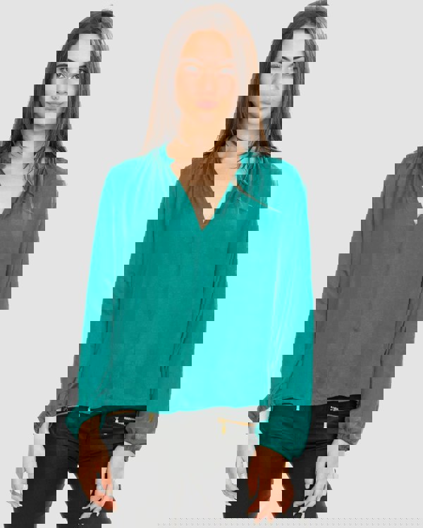 Samsoe & Samsoe Elva ls Womens Blouse 10793 - Quetzal Green