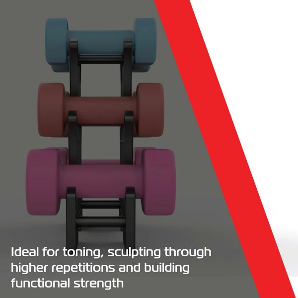 Body Revolution 12kg Neoprene Dumbbell Set with Rack