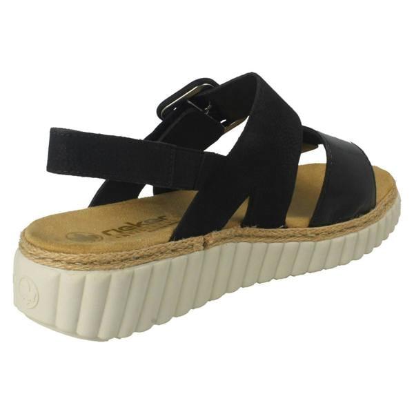 Rieker Ladies Rieker Extra Wide Fit Buckle Detailed Summer Sandals 69260