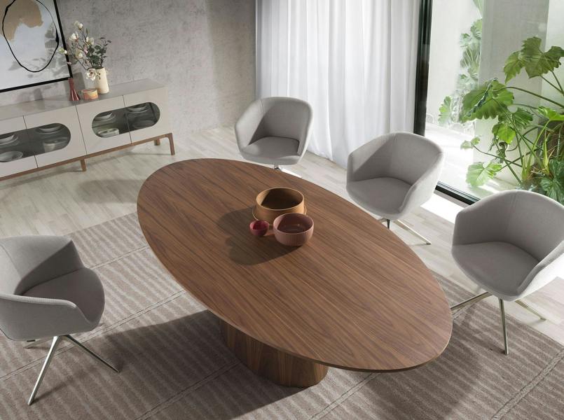 Angel Cerdá Light Grey Fabric Swivel Chair 4133