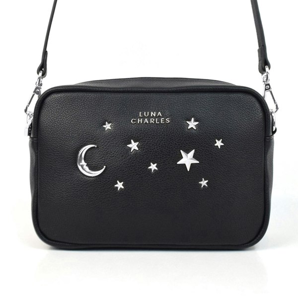 Luna Charles Maya Star Studded Crossbody Bag - Black & Silver