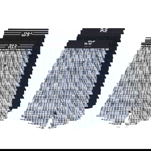 Boss Mens Cotton Pyjama Shorts (Pack of 2) - Dark Blue - 