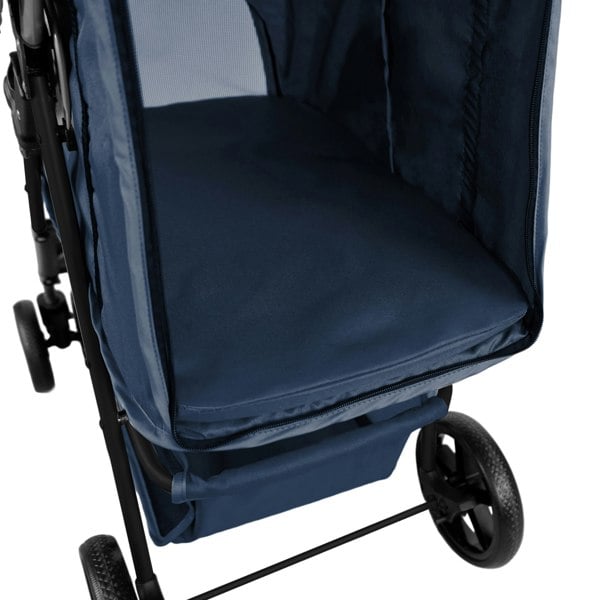 Monstershop Pet Stroller with Rain Cover – Navy Blue