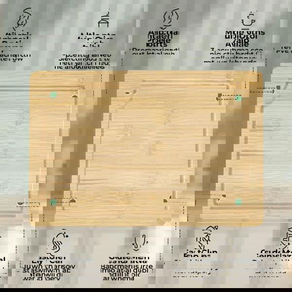 Toque 3Pcs Bamboo Cutting Board Set Chopping Boards Serving Platter Kitchen