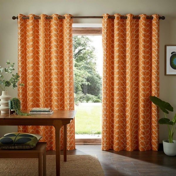 Orla Kiely Linear Stem Fully Line Eyelet Curtains