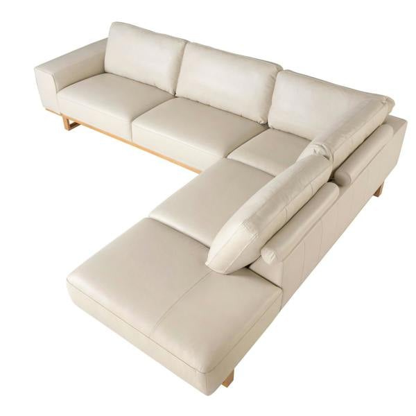 Angel Cerdá Corner sofa in sand leather 6203/6204