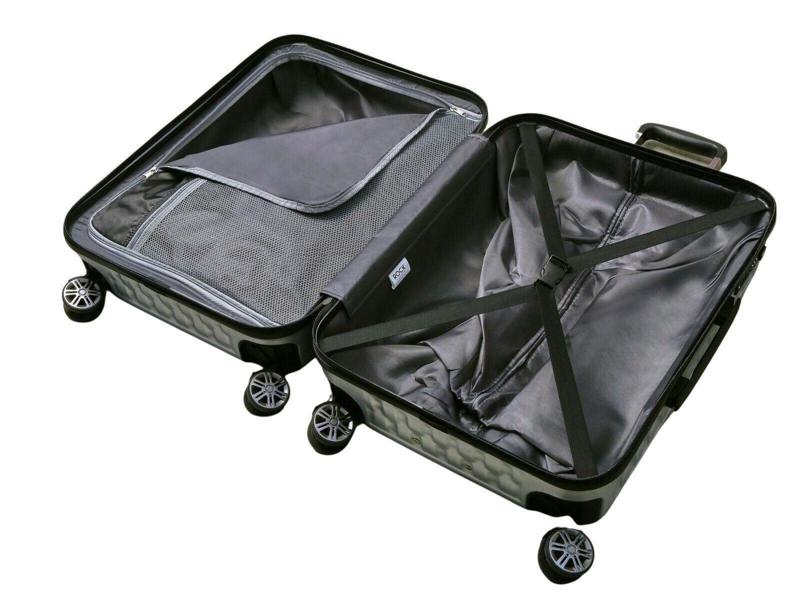 Rock Luggage Hard Shell Suitcase 8 Wheel Luggage Trolley Case Holiday Travel Bag