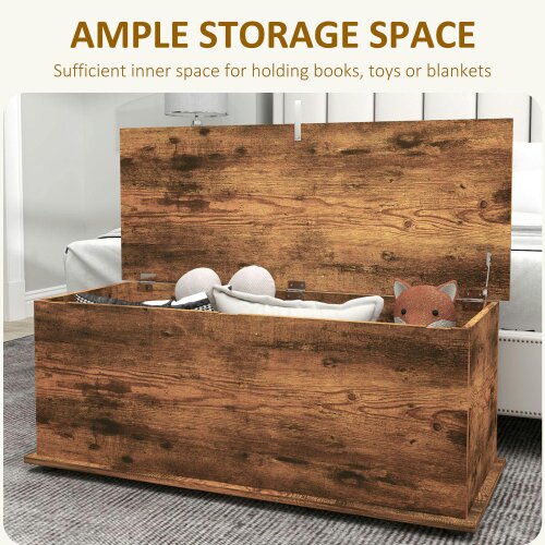 Wyld Haus Nomo Malu Rustic Brown Storage Trunk With Flip Top Lid Safety Hinges