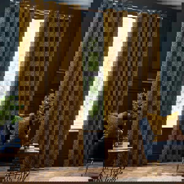 Paoletti New Galaxy Chenille Eyelet Curtains - Gold