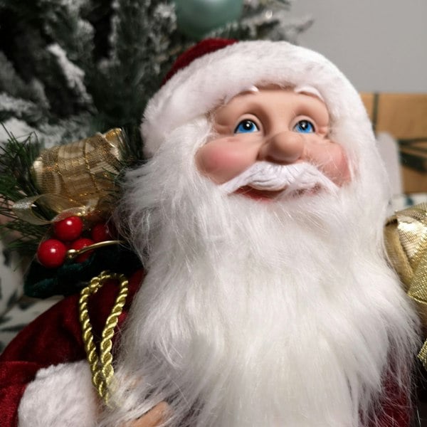 Samuel Alexander 40cm Red Standing Santa with Gift Sack Christmas Indoor Decoration