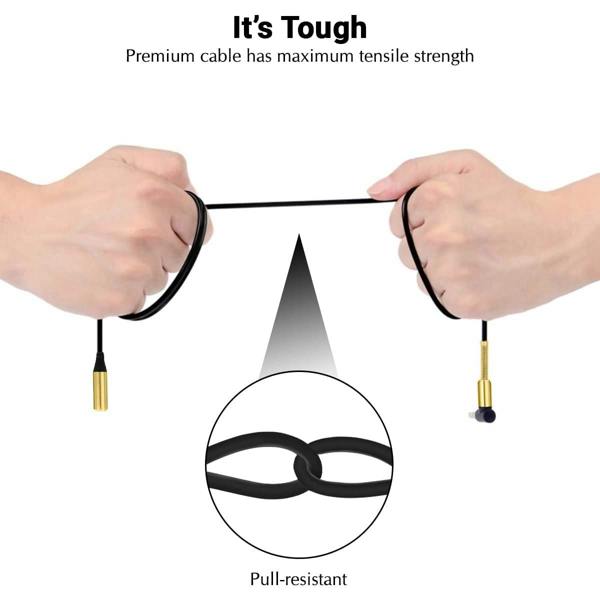ULTRICS AUX Extension Cable, 3.5mm Right Angle Male to Female Audio Lead with Gold Plated Jack