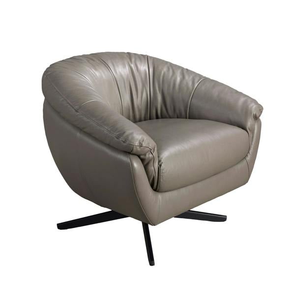 Angel Cerdá Grey Leather Swivel Armchair 5138