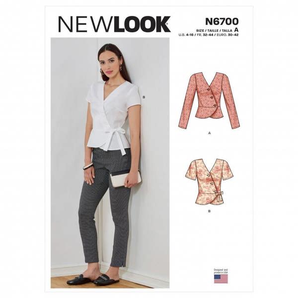 New Look Sewing Pattern 6700, Tops for Women, A (4-6-8-10-12-14-16) - Easy