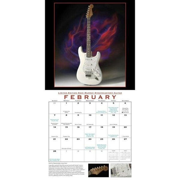 Fender Custom Shop, Guitar Calendar 2027, Wall Calendars, Month To View, Entertainment, Gift