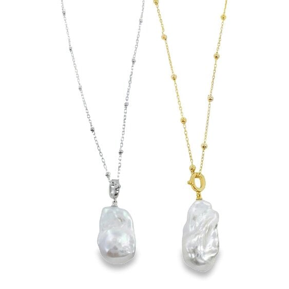 Reeves & Reeves Baroque Pearl Pendant Necklace