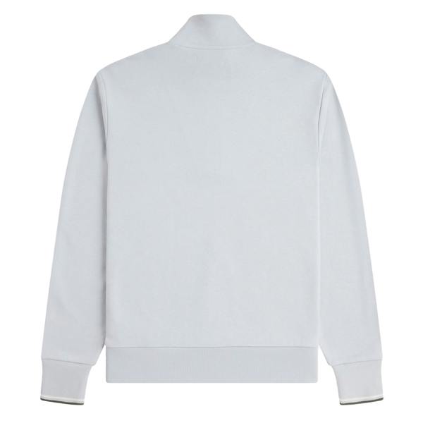 Fred Perry Half Zip Sweatshirt Dusky Blue/Ecru/Laurel Wreath Green