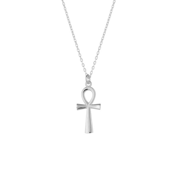 Spero London Sterling Silver Egyptian Ankh Necklace