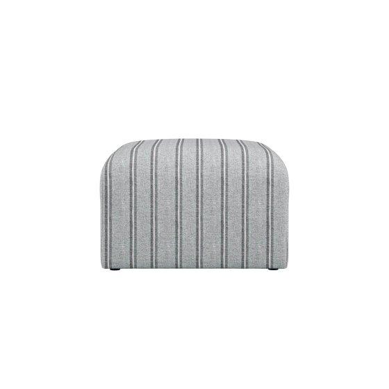 Wyld Haus Malmo Grey Stripe Upholstered Square Pouffe