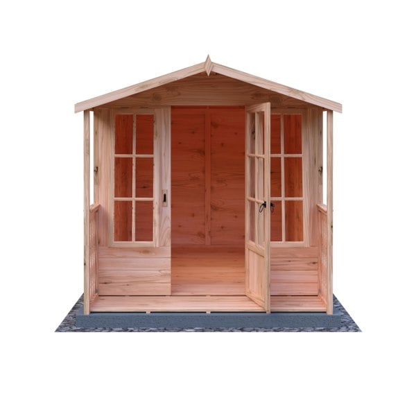 Shire Badminton & Verandah 7x10 12mm interlock Clad wooden Summerhouse - Best Shed