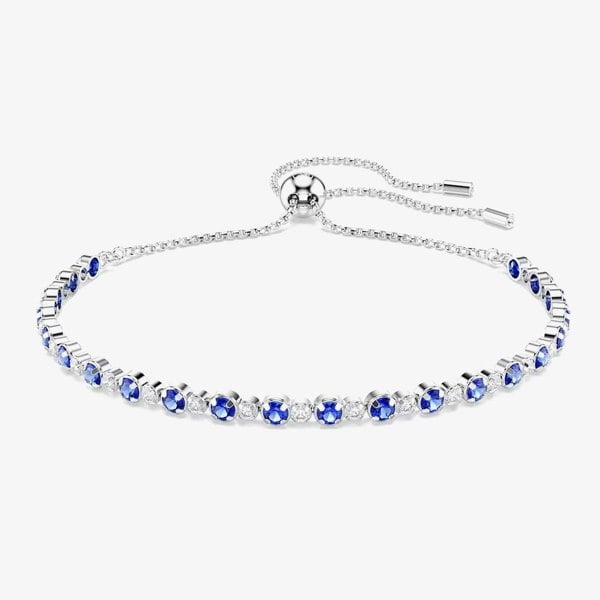 Swarovski Matrix Rhodium Plated Blue & White Zirconia Toggle Bracelet 5725854