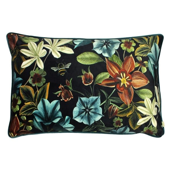 Evans Lichfield Midnight Garden Aquilegia Cushion Cover - Teal