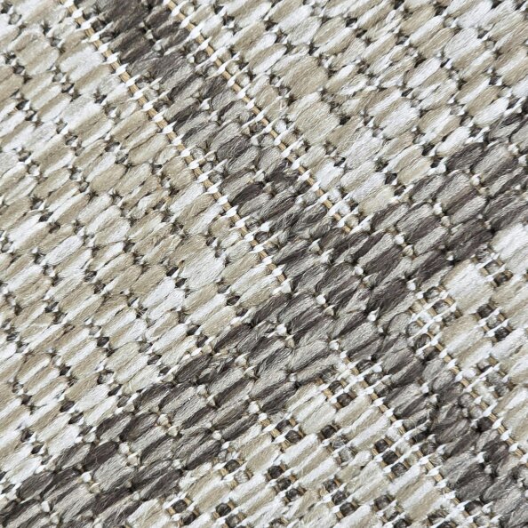 Viva Rugs Taupe Brown Beige Geometric Runner Rug Non-Slip Flat Weave Kitchen Hallway Carpet
