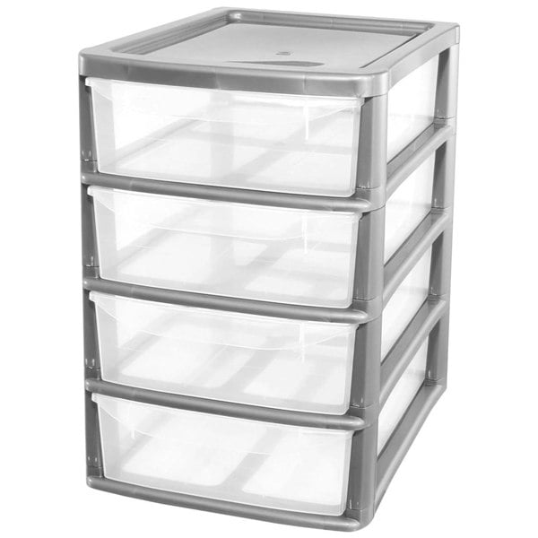4 Pull Out Drawers A4 Desktop Plastic Storage Drawers Table Top Organiser