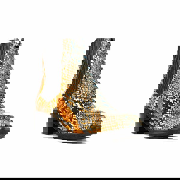 Embassy London Texas - Black & Orange Snake - Women's Leather Snake Print Western Boot