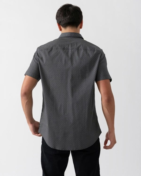 Armani Exchange Armani Exchange Mens Short Sleeve AOP Logo Pattern Shirt