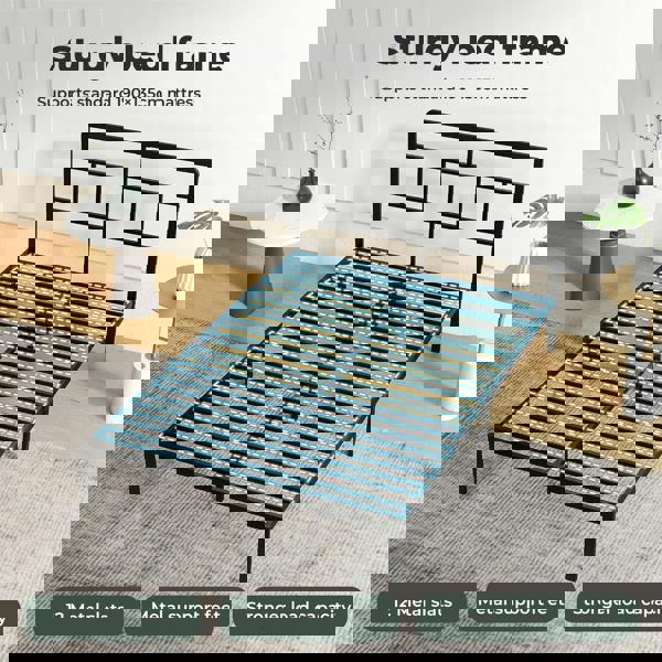 Levede Double Small Double Bed Frame Metal Platform with Headboard Heavy Duty