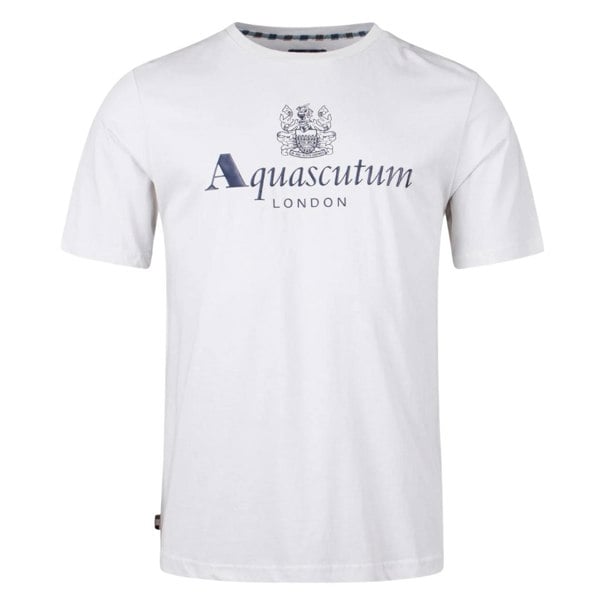 Aquascutum ACTIVE BIG LOGO T-SHIRT FW23 TS001 24 White T-Shirt Mens S