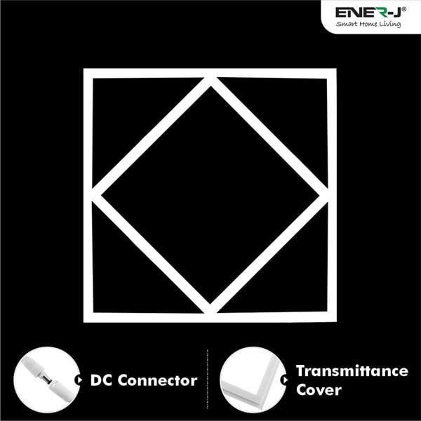 ENER-J Double Square borderline Panel Light, 595x595, 40W 4000 lm, White (6000K) light in outside and blue light in inside (Pack of 6)