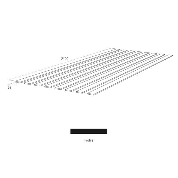 Cheshire Mouldings WPKT19 MDF Panel Strips (T) 9mm (W) 63mm (L) 2400mm