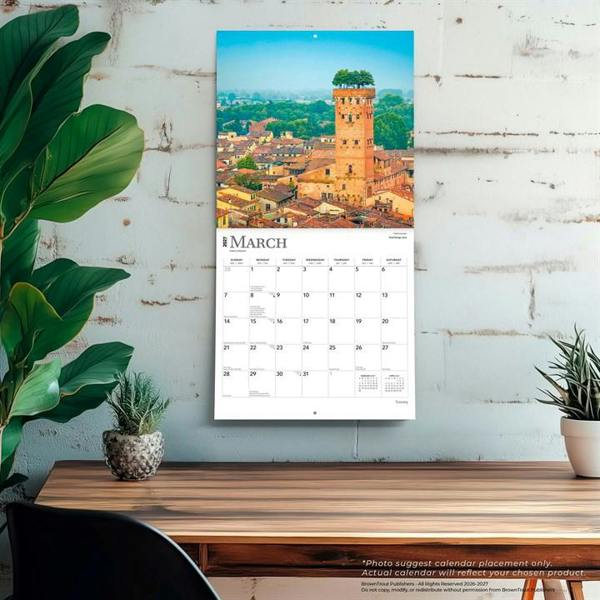 Tuscany Calendar 2027, Wall Calendars, Month To View, Travel, Gift