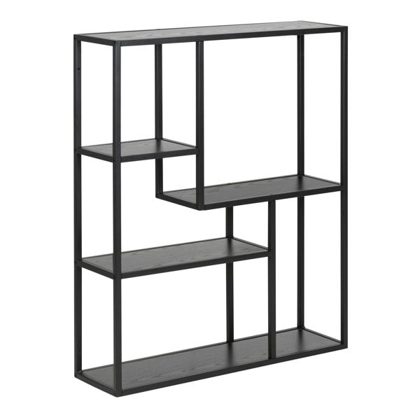 Furniture To Go Seaford Black Metal Wall Shelf with 3 Additional Black Shelves