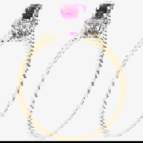 T. H. Baker 9ct Yellow Gold Oval Ruby & 0.25ct Diamond Cluster Ring PR10470Y RU