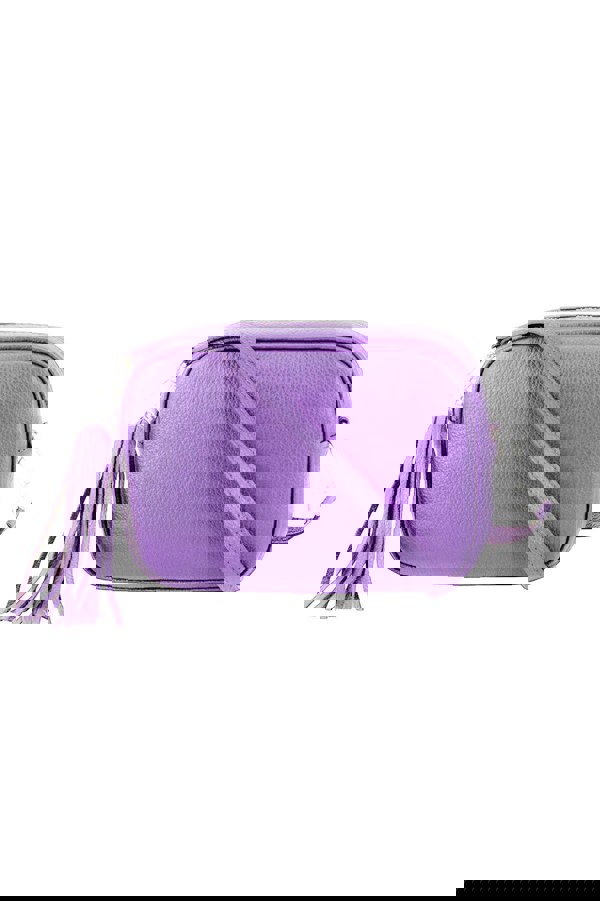 Kitise Tassel Charm Genuine Italian Leather Camera Handbag Crossbody Bag