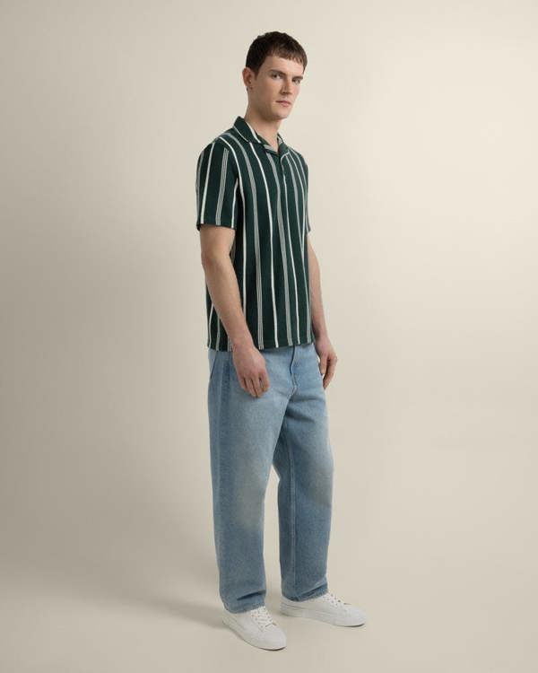Larsson & Co Bakken - Green Striped Polo Shirt