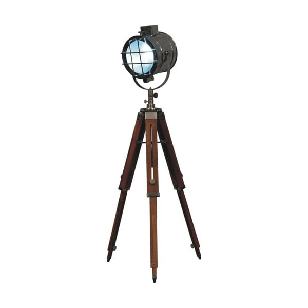 Artisan Furniture Caged Chrome Spotlight Floor Lamp