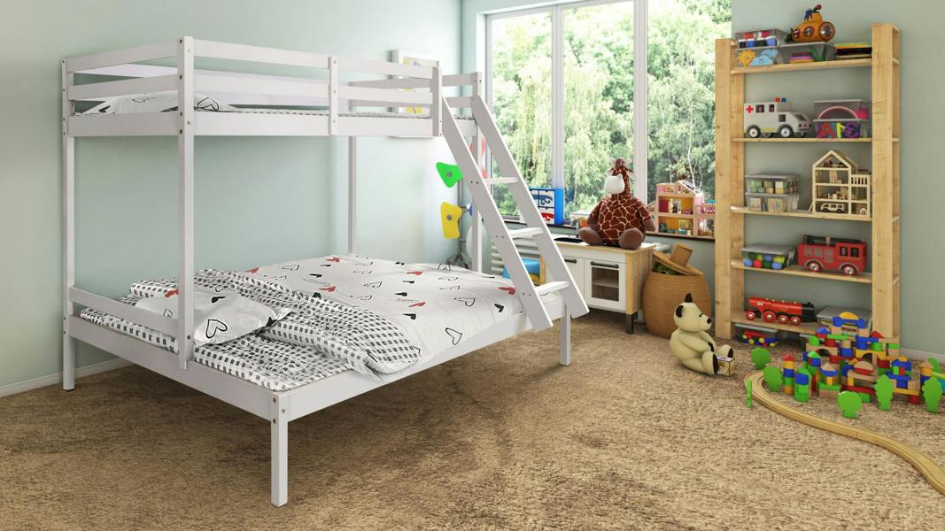 Mission TM Surrey Triple Sleeper Bunk Bed, Single over Double, White or Grey