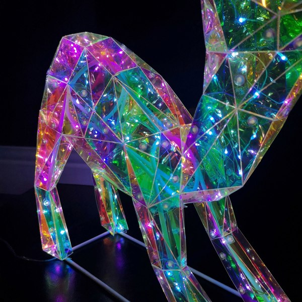 Samuel Alexander 40cm Light up Standing Iridescent DreamLights Christmas Fawn with 100 White LEDs