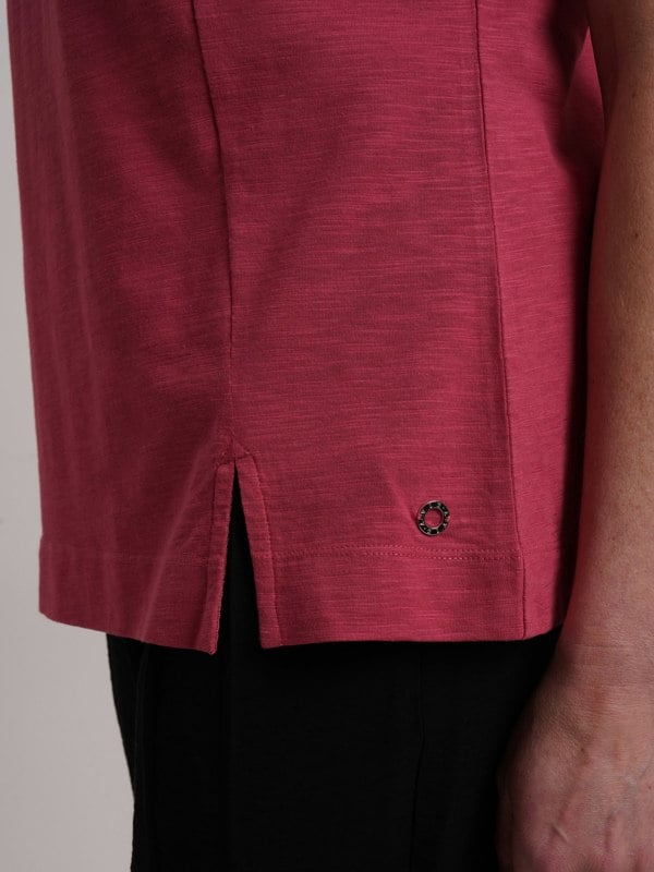 VIZ-A-VIZ Split Drape Neck Top