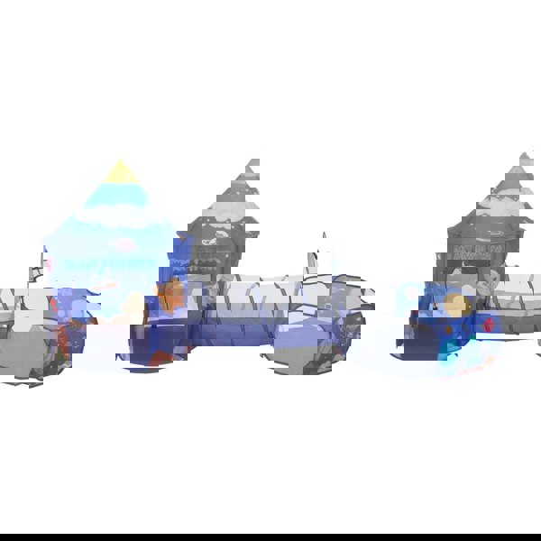 3 in 1 Aerospace Theme Play Tent with Play Tunnel and Ball Pit Play Tents Living and Home