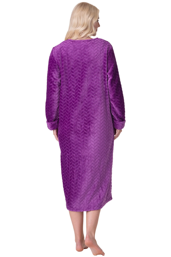 Camille Supersoft Zip Front Embossed Housecoat