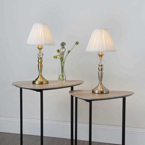 Edwina Satin Chrome Touch Table Lamp