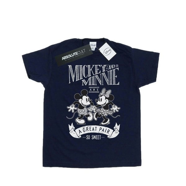 Disney Mens Mickey And Minnie Mouse Great Pair T-Shirt - Navy Blue
