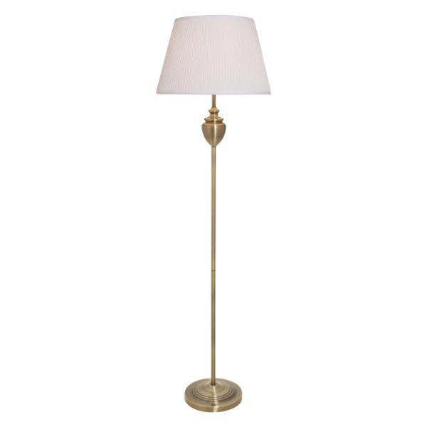 Pagazzi Lighting Giona Antique Brass & White Floor Lamp