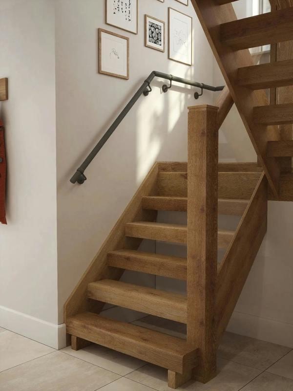The Luddington textured grey Half Turn handrail system